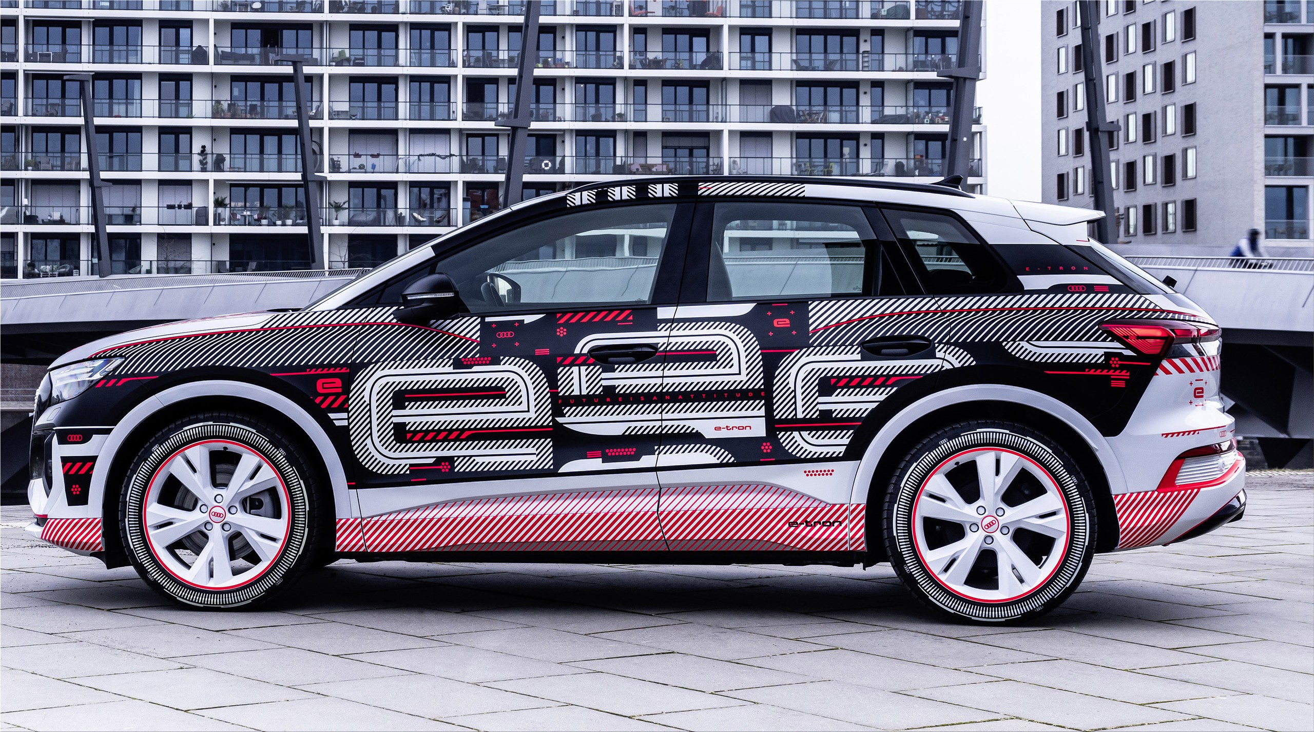 The new Audi Q4 etron electric SUV with augmented reality Electric