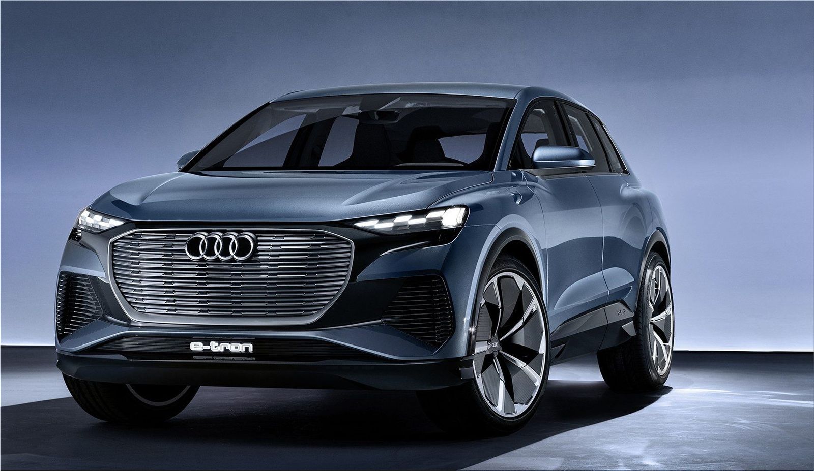 Audi Q4 etron electric SUV in Geneva Electric Hunter