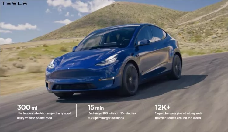 Tesla Model Y - all electric SUV: specifications and prices