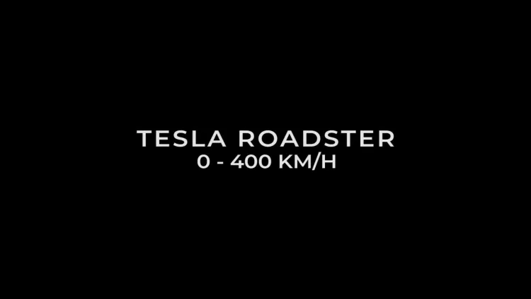 Tesla Roadster accelerates from 0 to 400 km / h