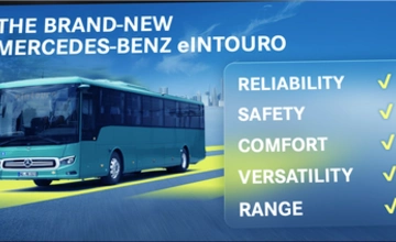 Mercedes-Benz eIntouro: 500 km Electric Intercity Bus Debuts